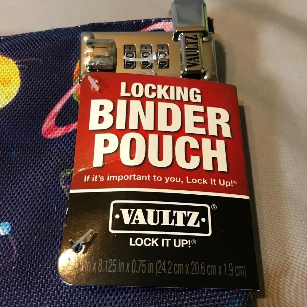 Vaultz Locking Binder Pouch for School or Home